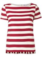 Red Valentino - Striped Top - Women - Silk/cotton - 44, Silk/cotton