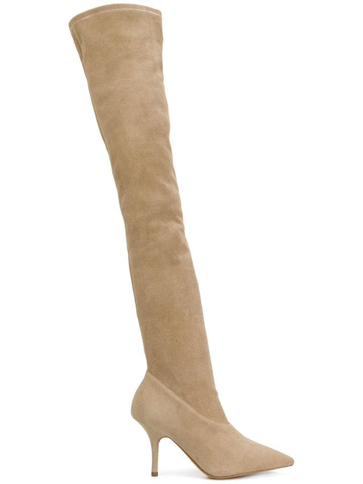 Yeezy Tubular Thigh High Boots - Nude & Neutrals