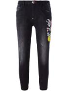 Philipp Plein Eat Me Cropped Jeans, Women's, Size: 26, Black, Cotton/spandex/elastane