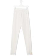 Moschino Kids - Logo Print Leggings - Kids - Cotton/spandex/elastane - 14 Yrs, Kids Unisex, White, Cotton/spandex/elastane