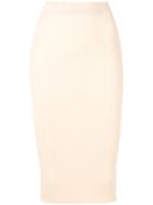 Fendi Ribbed Logo Skirt - Neutrals