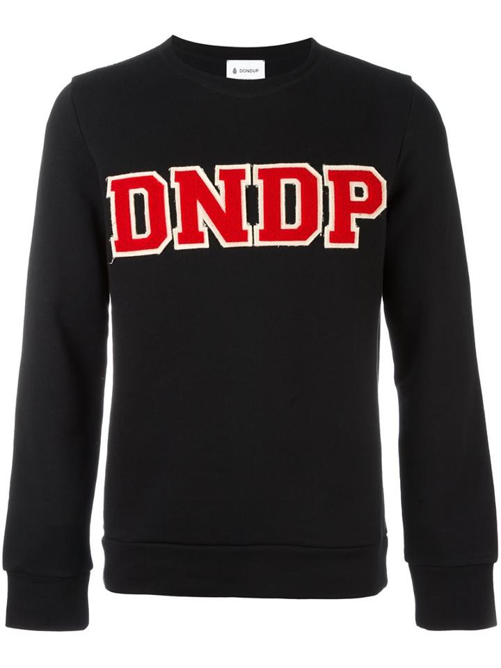 Dondup Logo Patch Sweatshirt, Men's, Size: Medium, Black, Cotton