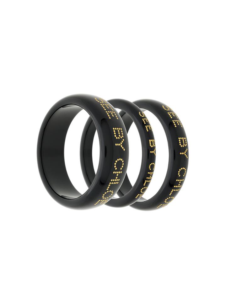See By Chloé Logo Bangle Bracelets - Black