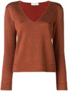 L'autre Chose V-neck Jumper - Yellow & Orange