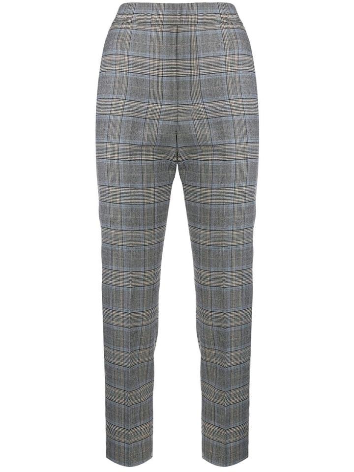 Peserico Checked Slim-fit Trousers - Grey