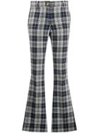 Hilfiger Collection Plaid Kick Flare Trousers - Blue