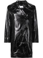 Simon Miller Varnished Effect Peacoat, Women's, Size: Medium, Black, Calf Leather