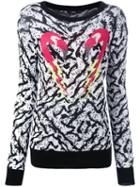 Diesel Flamingo Intarsia Jumper, Women's, Size: Xs, Black, Cotton/polyester/viscose