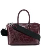 Tosca Blu Crocodile Embossed Tote - Red