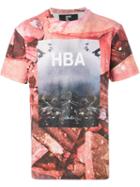 Hood By Air Abstract Print T-shirt, Men's, Size: Medium, Pink/purple, Cotton
