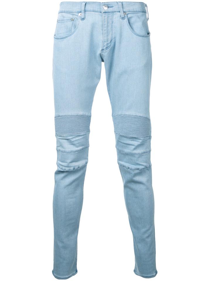 Monkey Time Ribbed Trim Jeans, Men's, Size: Small, Blue, Cotton/polyester/polyurethane