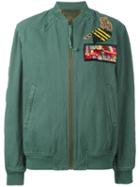 Mr & Mrs Italy - Bomber With Patches - Women - Cotton/polyamide/polyester/glass - M, Green, Cotton/polyamide/polyester/glass