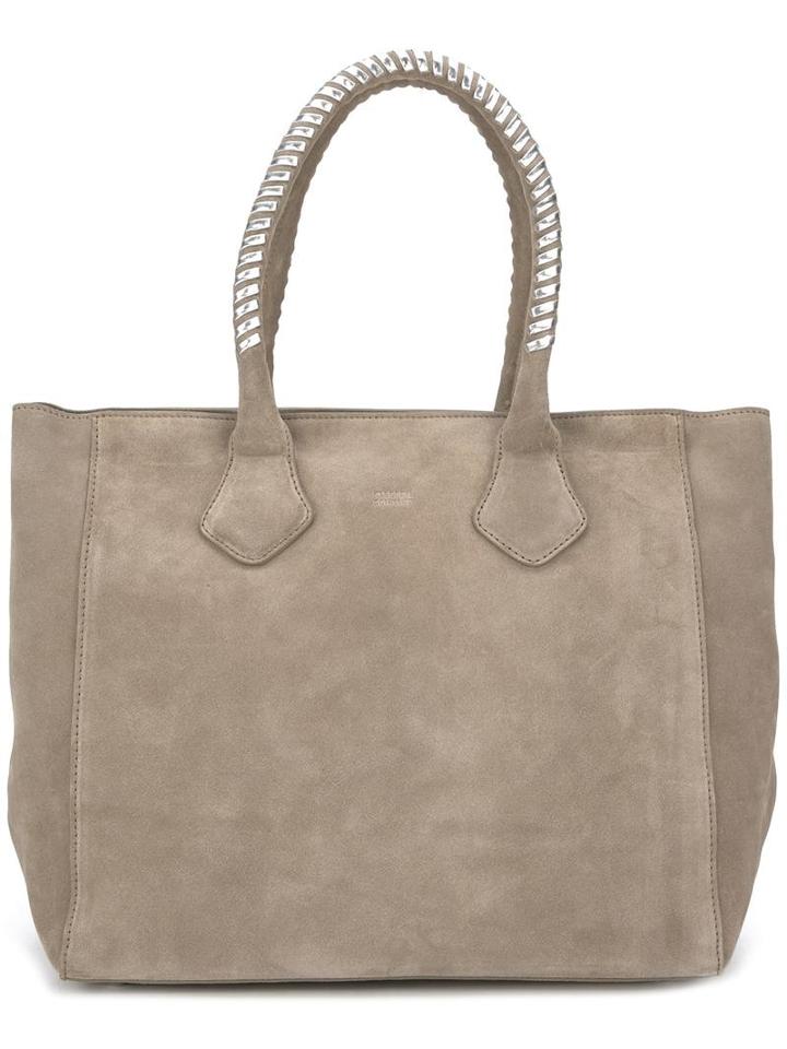 Steffen Schraut - Studded Handle Tote - Women - Calf Suede/alcantara - One Size, Women's, Nude/neutrals, Calf Suede/alcantara