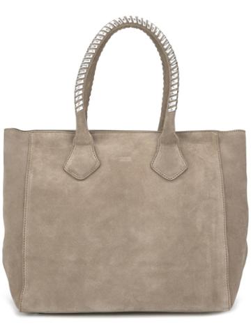 Steffen Schraut - Studded Handle Tote - Women - Calf Suede/alcantara - One Size, Women's, Nude/neutrals, Calf Suede/alcantara