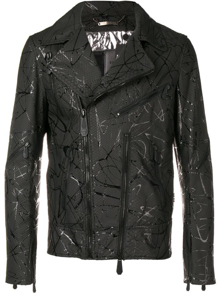 Philipp Plein Strange Biker Jacket - Black