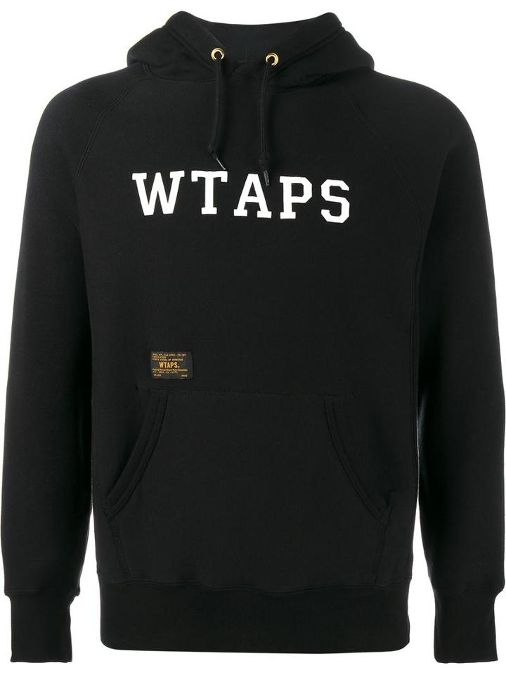 Wtaps Logo Hooded Sweatshirt, Men's, Size: Xl, Black, Cotton