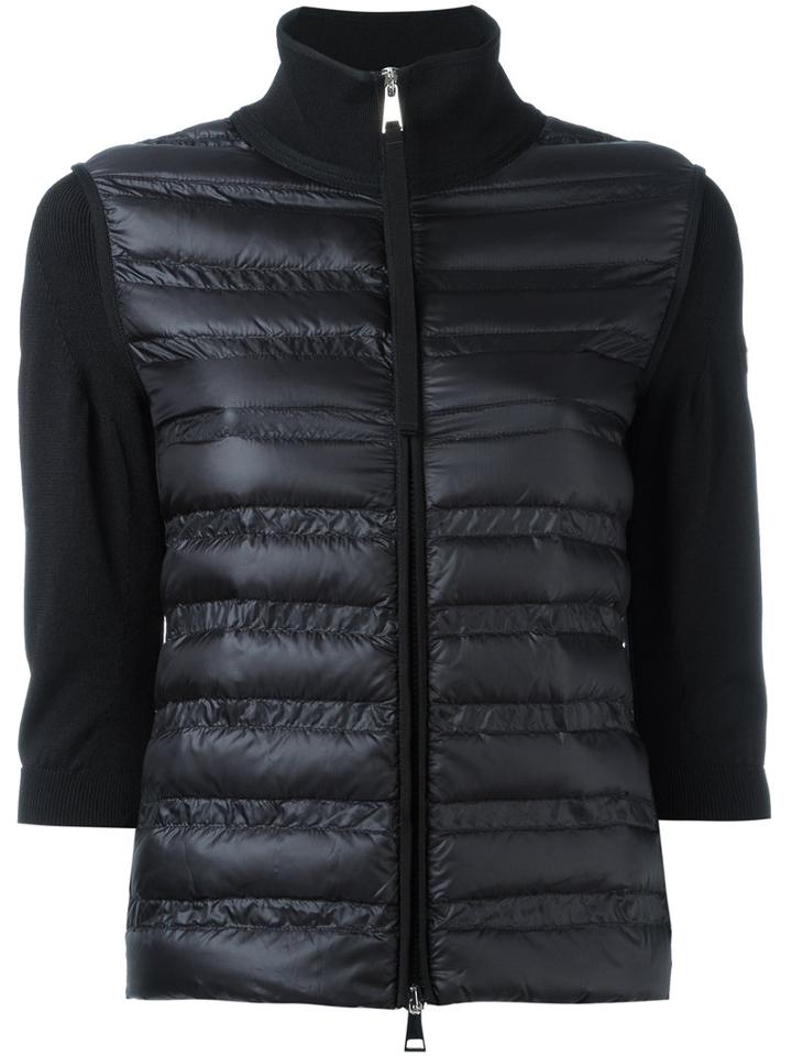 Moncler Padded Front Sweater, Women's, Size: Large, Black, Polyamide/goose Down/feather