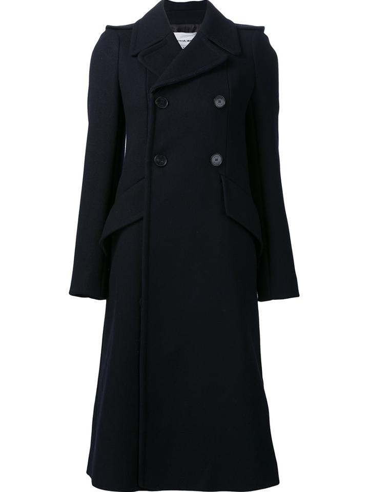 Sonia Rykiel Double Breasted Coat, Women's, Size: 36, Black, Nylon/wool