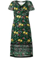 Coach - Floral Print Semi-sheer Dress - Women - Polyester/cupro/viscose - 4, Women's, Green, Polyester/cupro/viscose