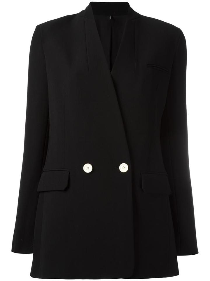 No Lapel Blazer, Women's, Size: 2, Black, Polyester/spandex/elastane/viscose/cotton, Helmut Lang