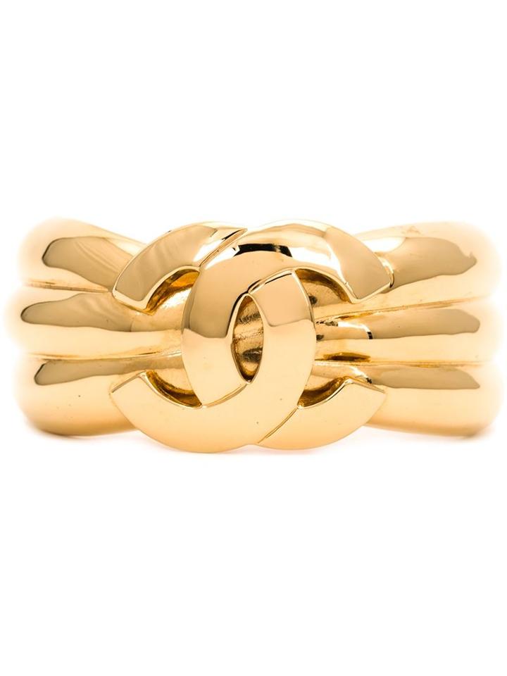 Padded Effect Cuff, Women's, Metallic, Chanel Vintage