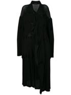 Yohji Yamamoto Asymmetric Oversized Coat - Black