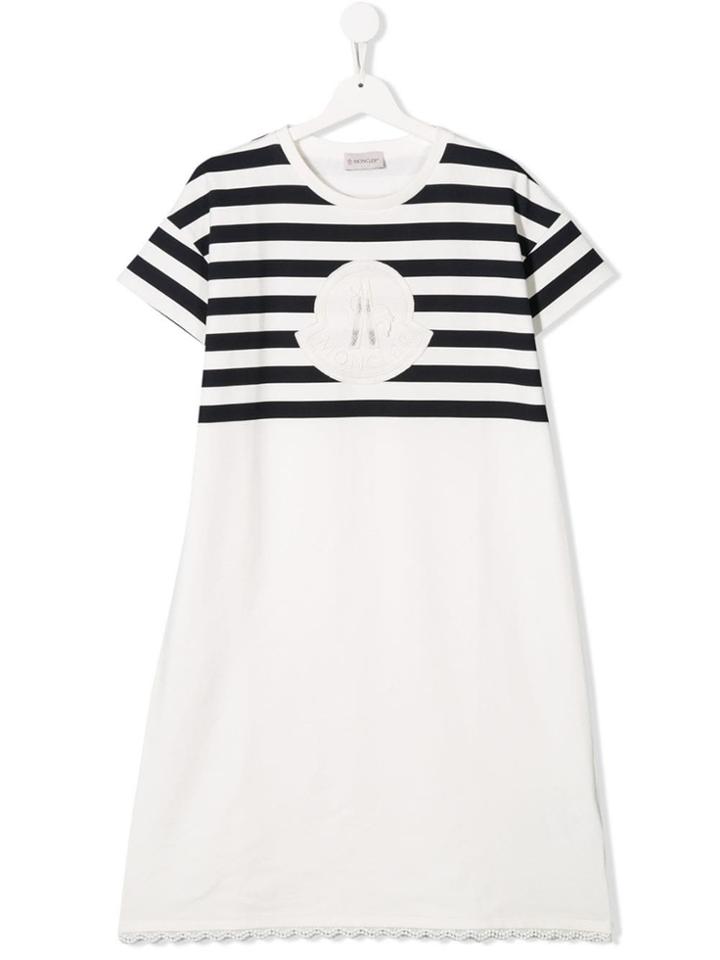 Moncler Kids Contrast Top Dress - White