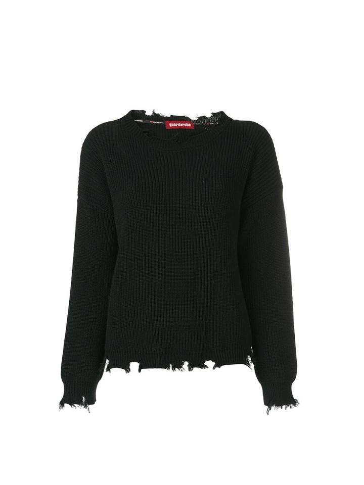 Guardaroba Distressed Detail Jumper - Black