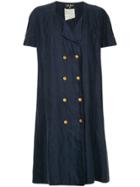Chanel Vintage Short Sleeve One Piece Dress Skirt - Blue