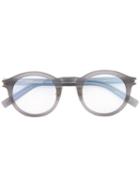 Saint Laurent Eyewear - Round Frame Glasses - Men - Acetate - One Size, Grey, Acetate