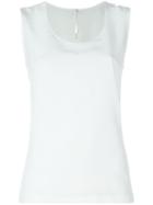 Dolce & Gabbana Scoop Neck Tank Top, Women's, Size: 44, White, Silk