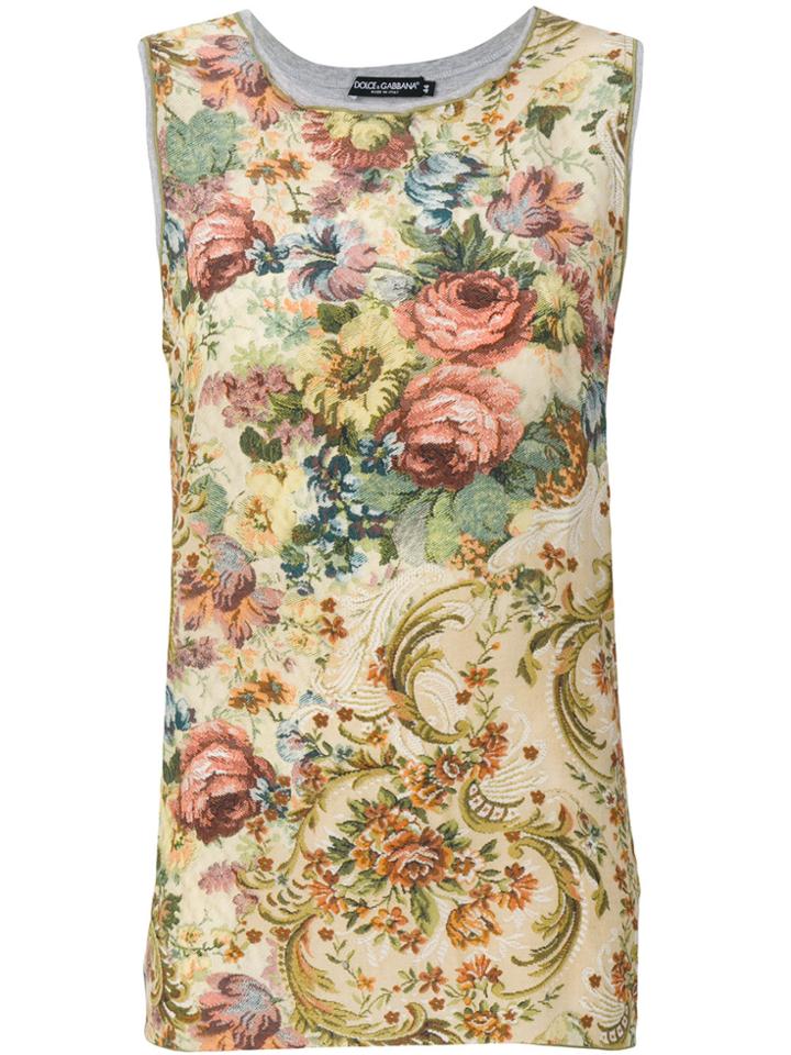 Dolce & Gabbana Vintage Floral Sleeveless Blouse - Multicolour