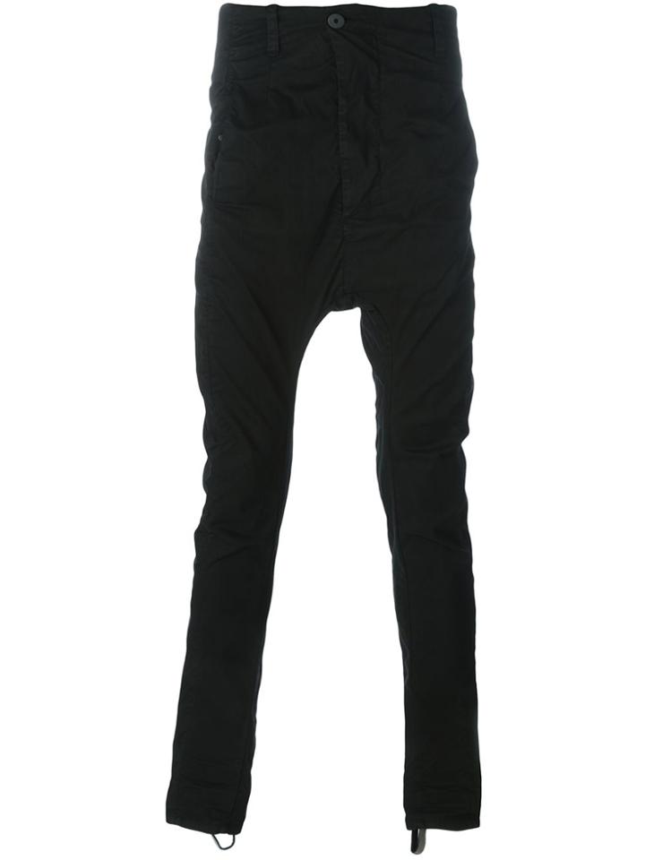 11 By Boris Bidjan Saberi Wrinkled Drop Crotch Pants - Black