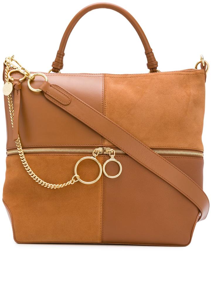 See By Chloé Emy Patchwork Tote Bag - Brown