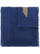 Church's - Striped Scarf - Men - Linen/flax - One Size, Blue, Linen/flax