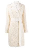 Helmut Lang Textured Fringe Coat - Neutrals