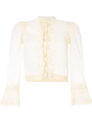 Alexander Mcqueen Cropped Lace Shirt - White