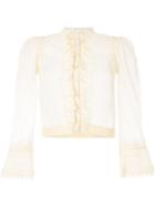 Alexander Mcqueen Cropped Lace Shirt - White