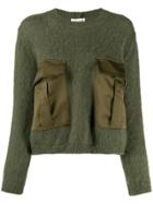 Semicouture Relaxed-fit Flap-pocket Jumper - Green