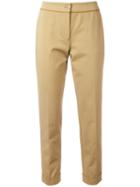 Etro Slim-fit Cropped Trousers, Women's, Size: 44, Brown, Cotton/polyamide/spandex/elastane