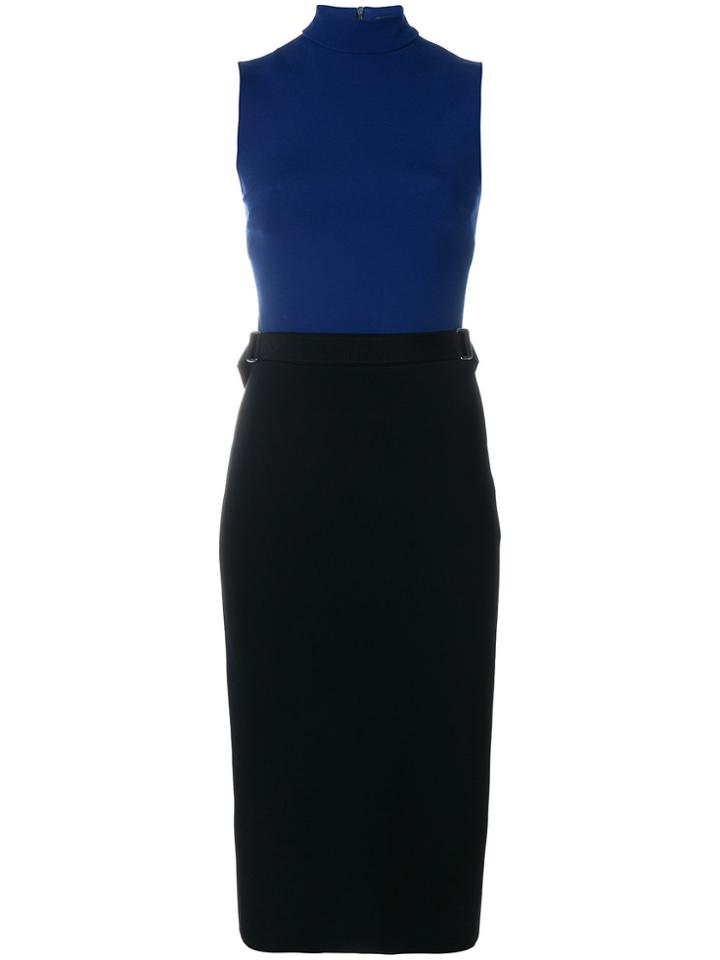 David Koma Two-tone Fitted Dress - Blue