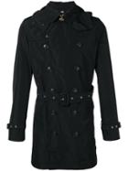 Burberry Belted Trench Coat, Men's, Size: Large, Black, Polyester/cotton/linen/flax