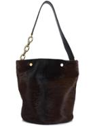Marni Calf Hair Bucket Tote - Brown
