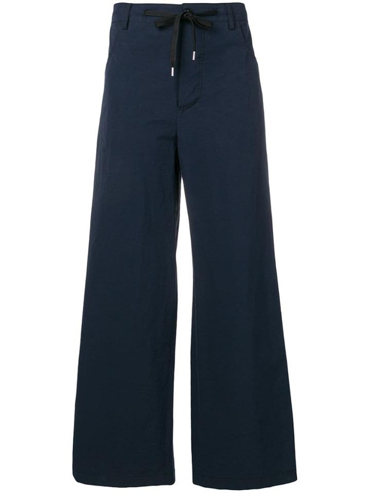 Marni Drawstring Waist Flared Trousers - Blue
