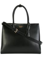 Prada Top Handles Tote Bag, Women's, Black, Calf Leather