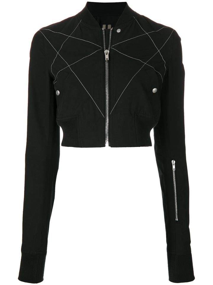 Rick Owens Drkshdw Cropped Bomber Jacket - Black