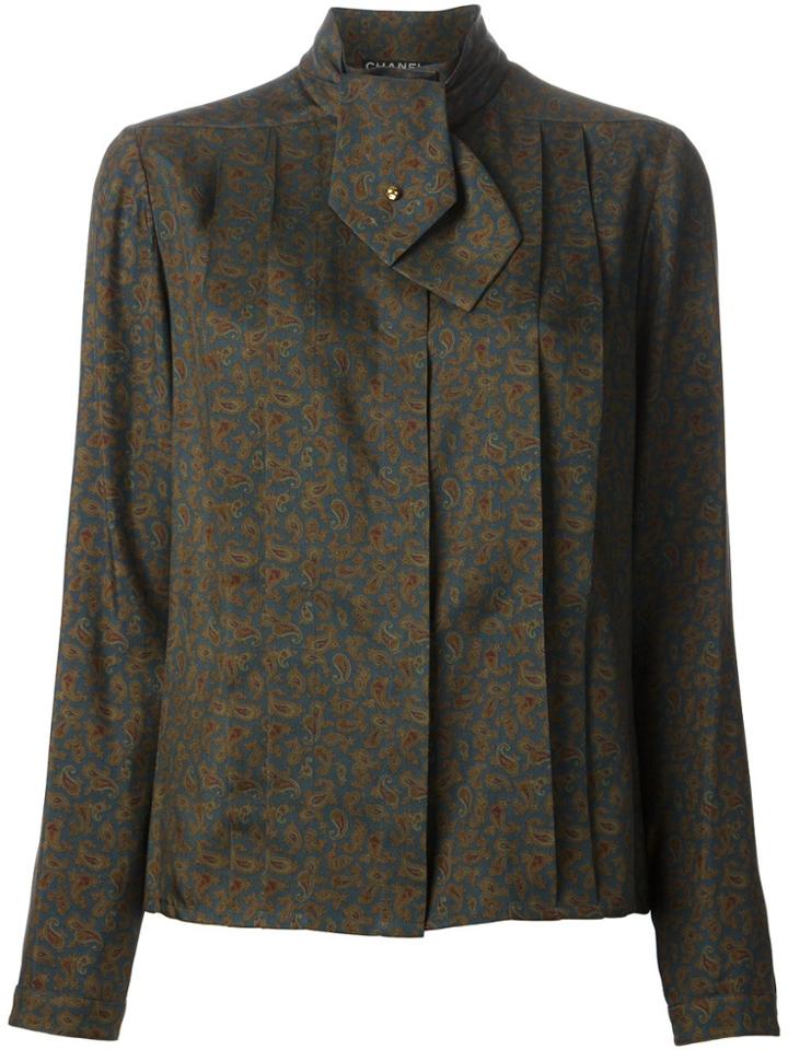 Chanel Vintage Paisley Print Blouse - Blue