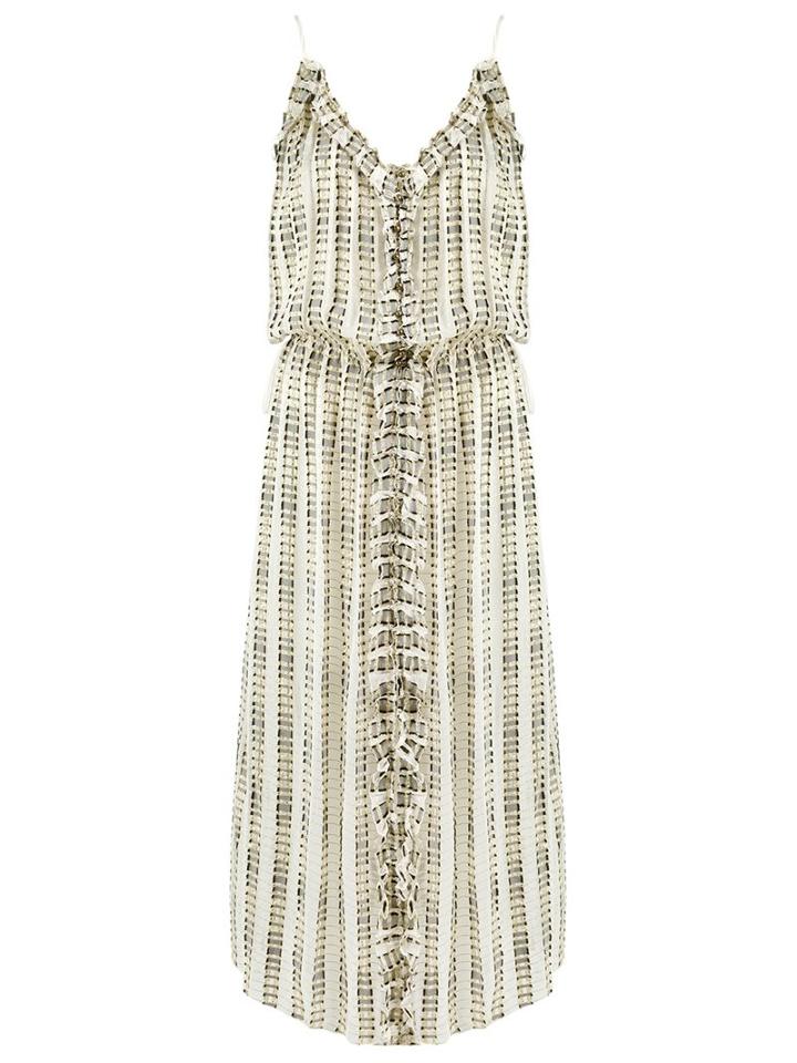 Talie Nk Jacquard Midi Dress, Women's, Size: 36, White, Silk/polyester/viscose