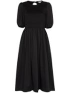 Molly Goddard Rory Pouf Sleeve Midi Dress - Black