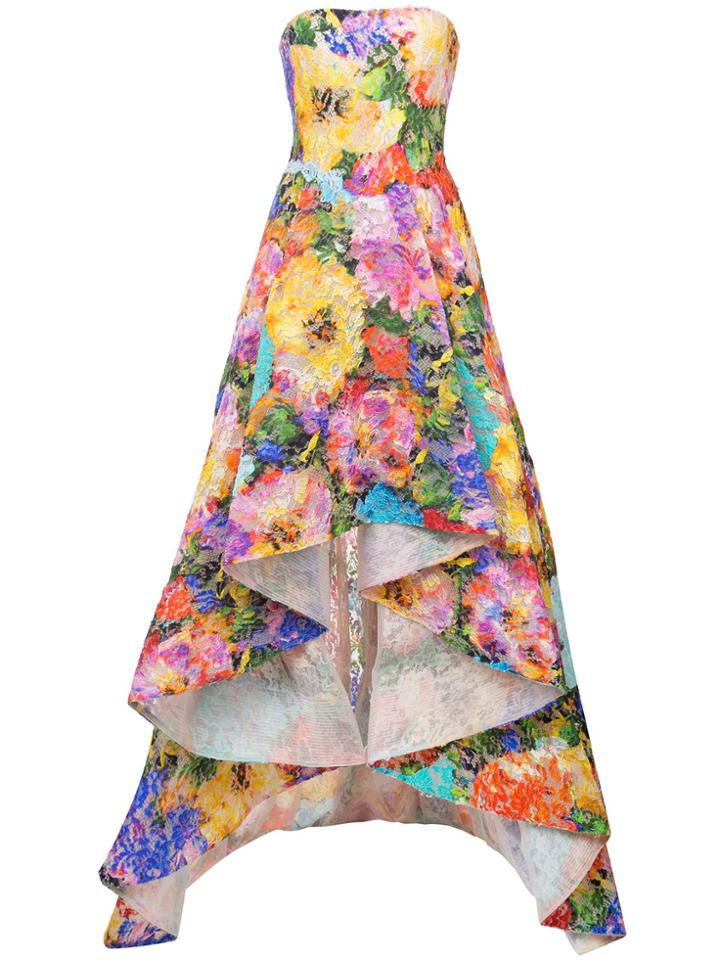 Monique Lhuillier Strapless Floral Gown - Multicolour